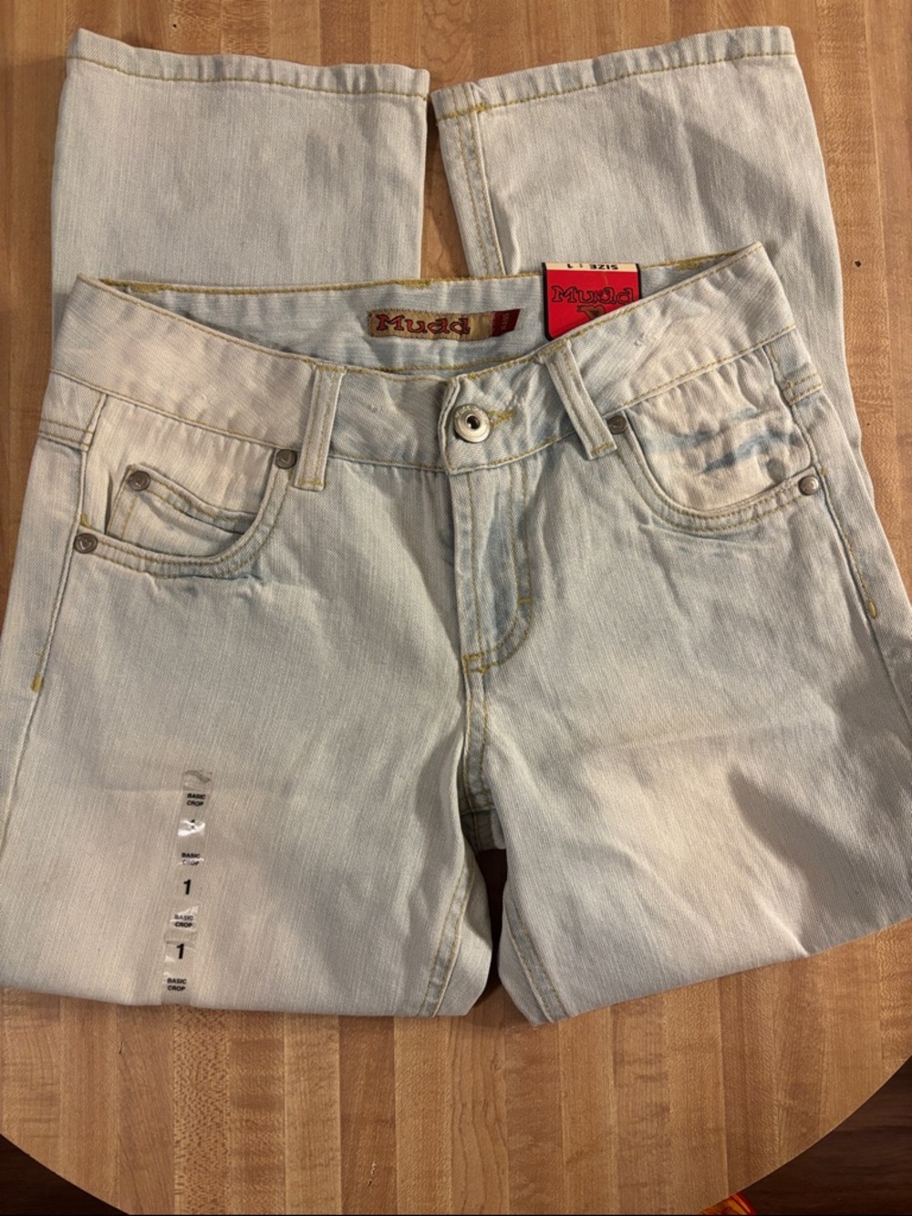 Mudd Light Blue Boot Cut Jeans Size 1 NWTS Cropped and Vintage
